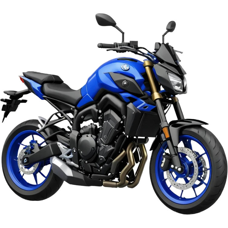 Yamaha MT-07 motorcycle parked with helmet emoji