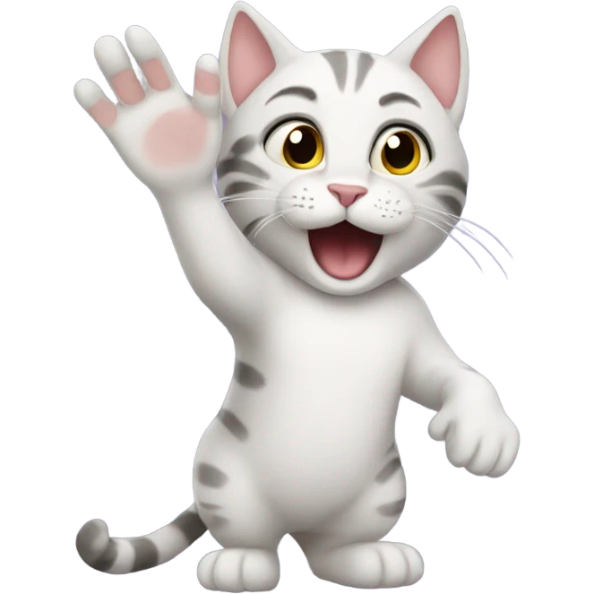 Cat waving  emoji