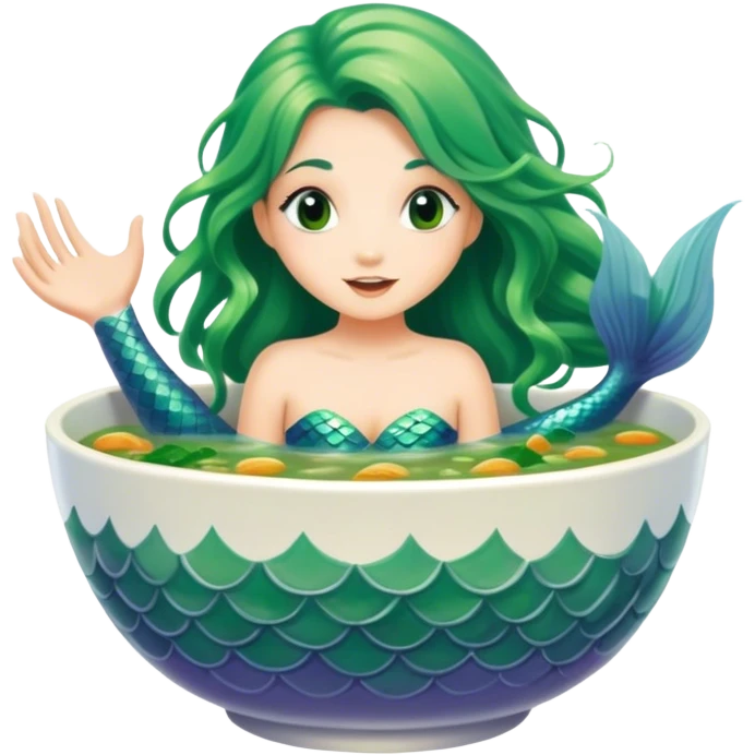 Mermaid in a soup bowl emoji