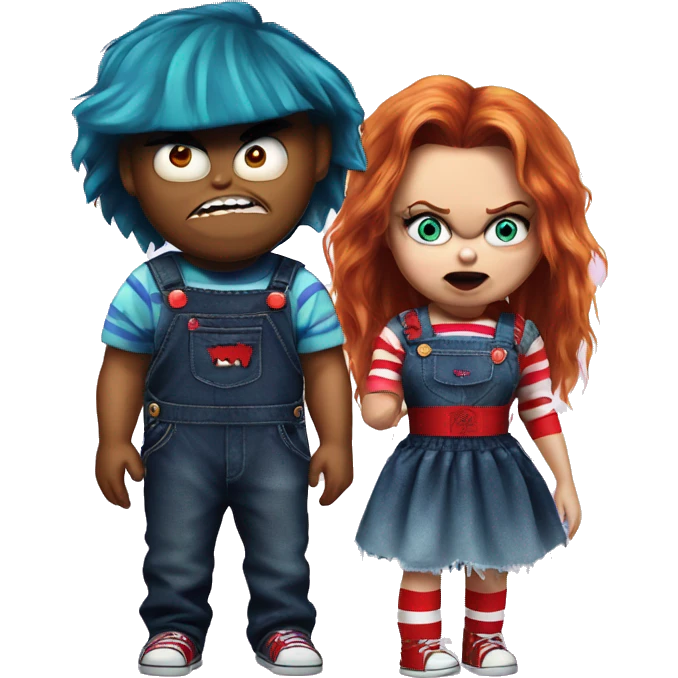 Scary chucky and tiffany emoji