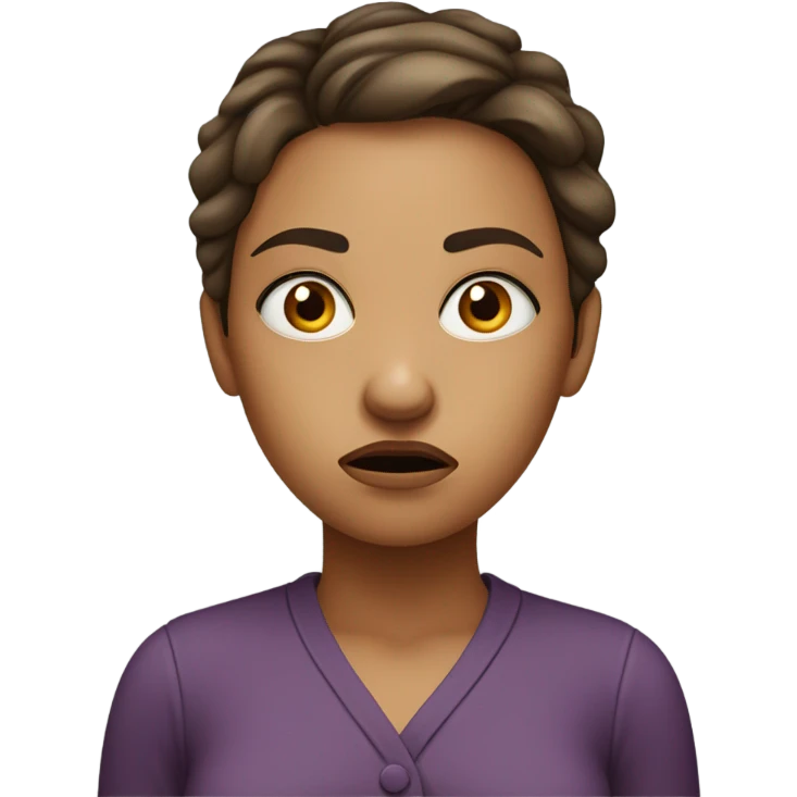 anxious looking woman emoji