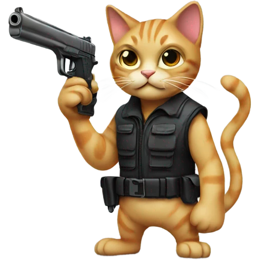 Cat with gun emoji