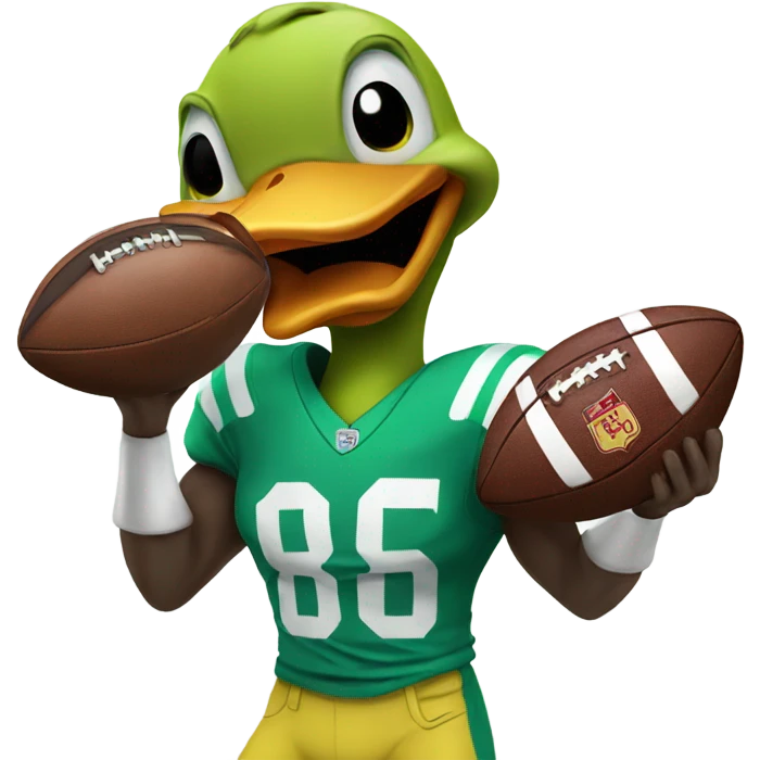 Dead duck playing football  emoji