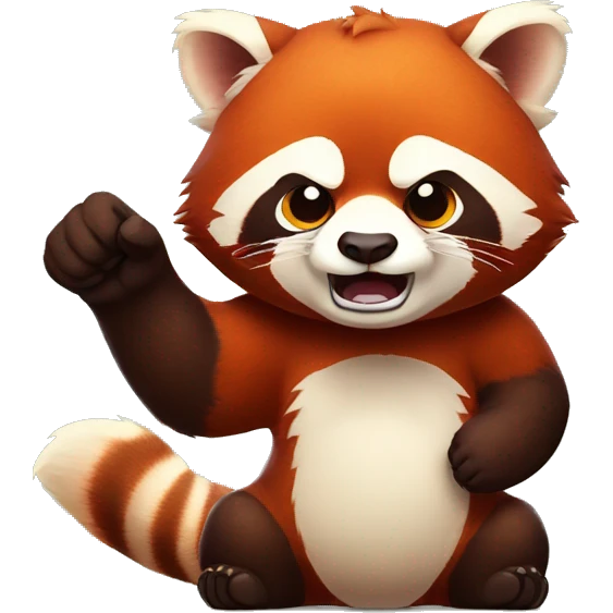 Red panda clenches his fist and is angry emoji