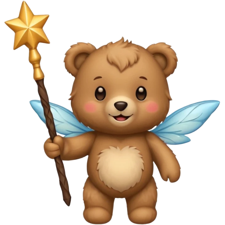 Fairy teddy with wand emoji