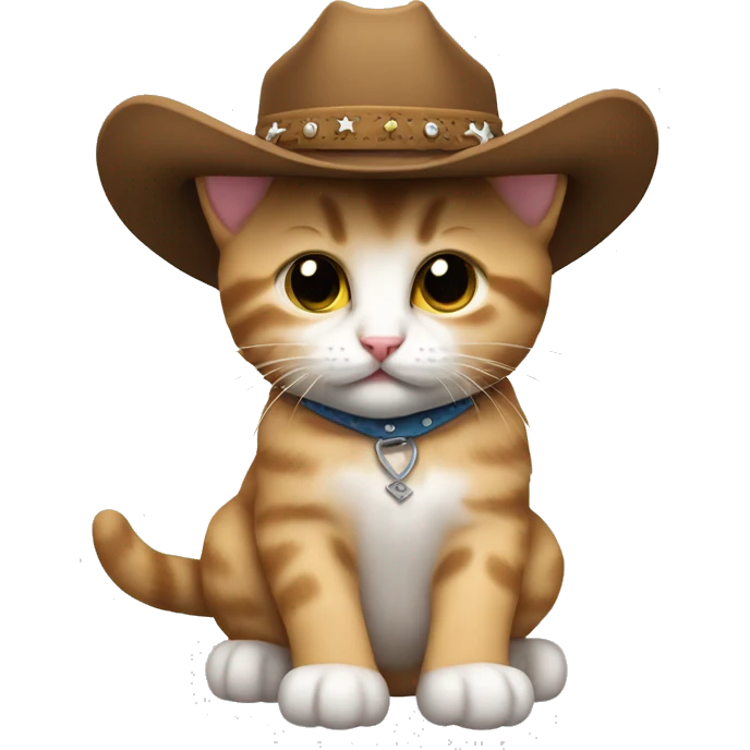 kitten with a cowboy hat emoji