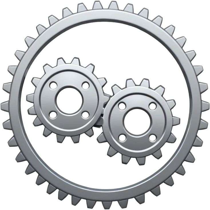 two gears connected by circular arrows emoji