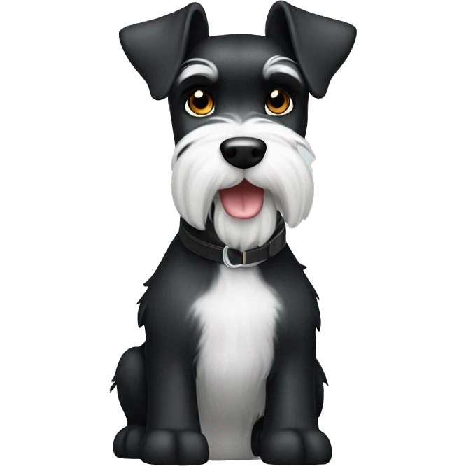 Black and white schnauzer hunting  emoji