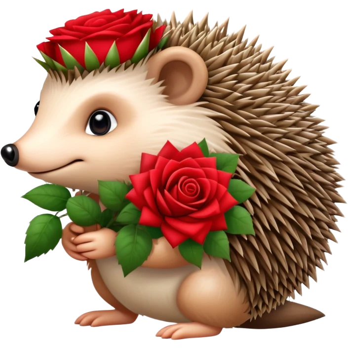 hedgehog with a bouquet of roses emoji
