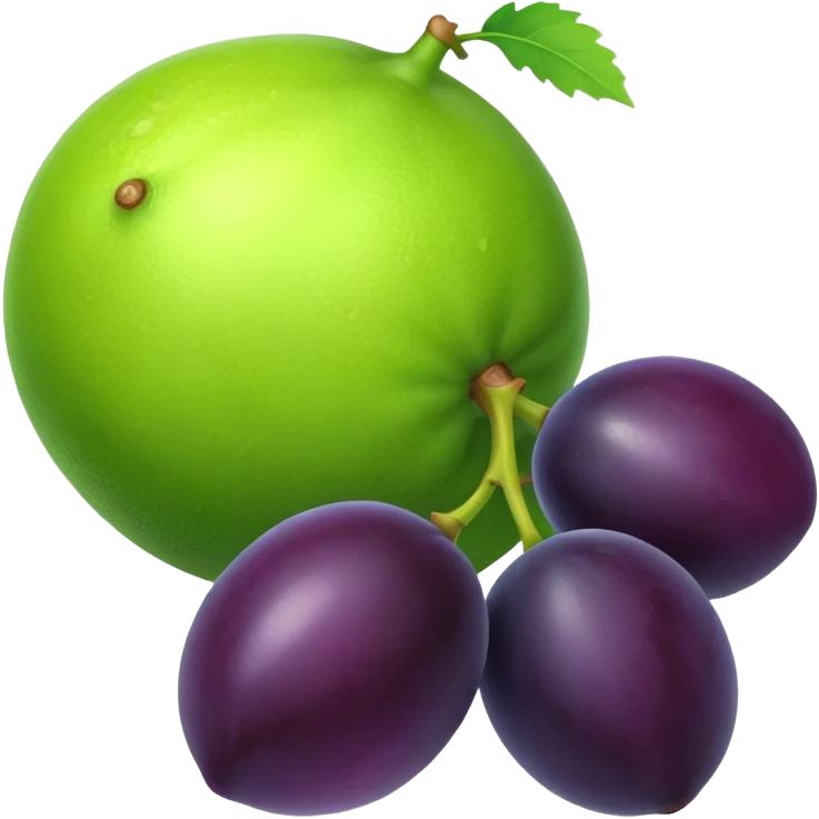 lime with black grape emoji