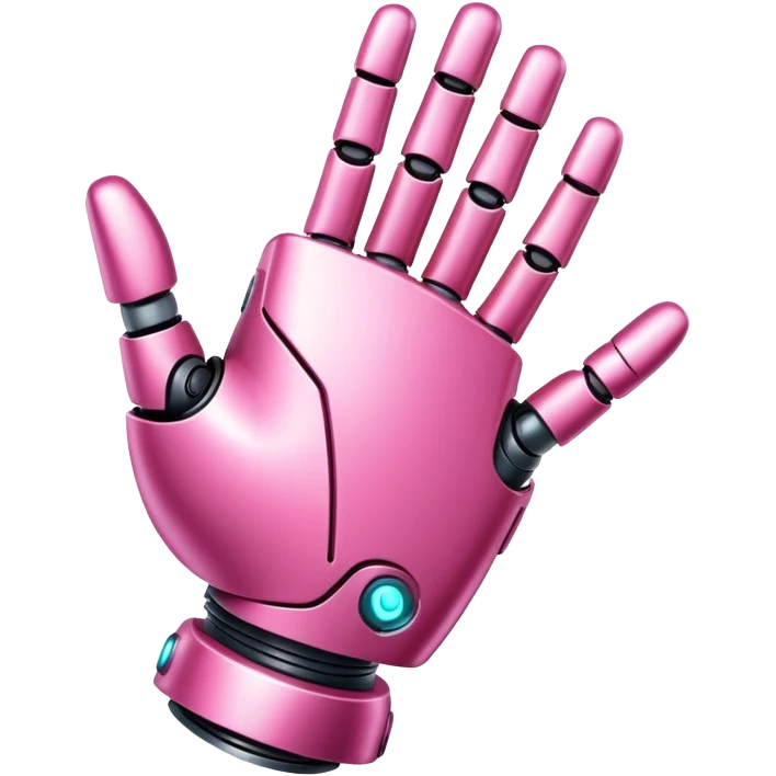 intense pink robotic hand emoji