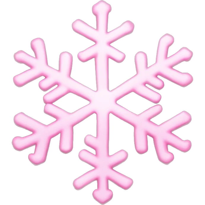 Snowflake made out of light pink hearts ￼ emoji