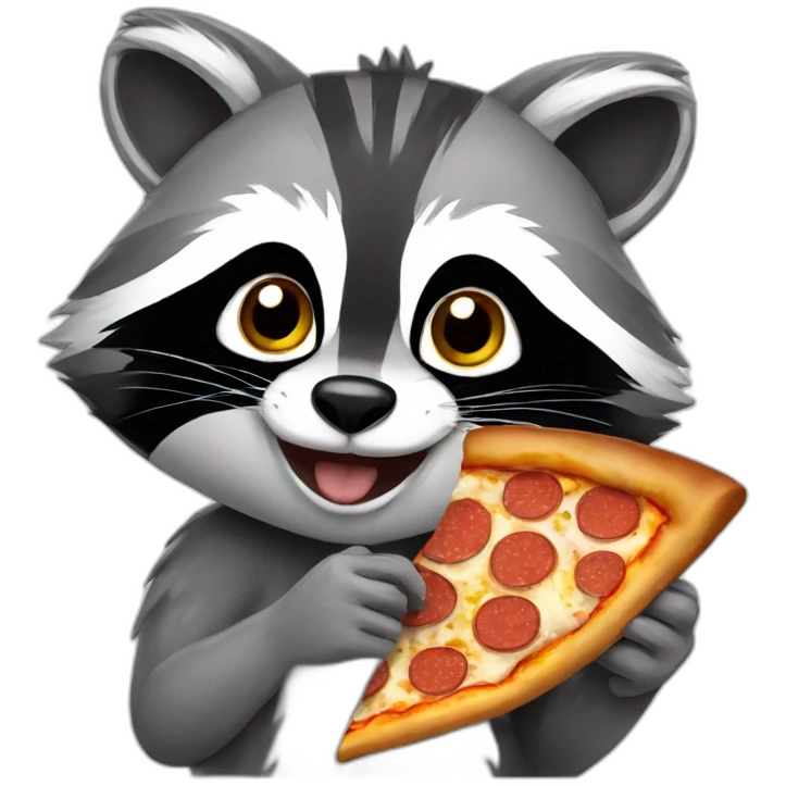 racoon eating pizza emoji