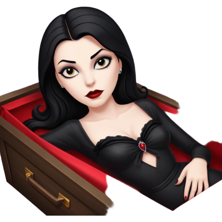 Vampira mulher bonita sexy em seu caixão  emoji