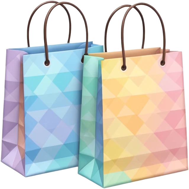 2 aesthetic shopping bag with pattern emoji