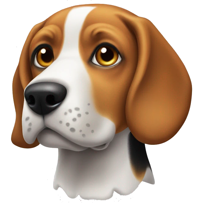 A beagle face emoji similar to the dog face emoji but a beagle dacsund  emoji
