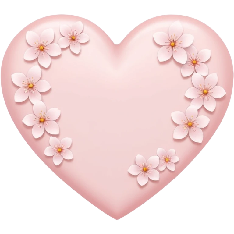 white heart emoji with subtle sakura petal texture emoji
