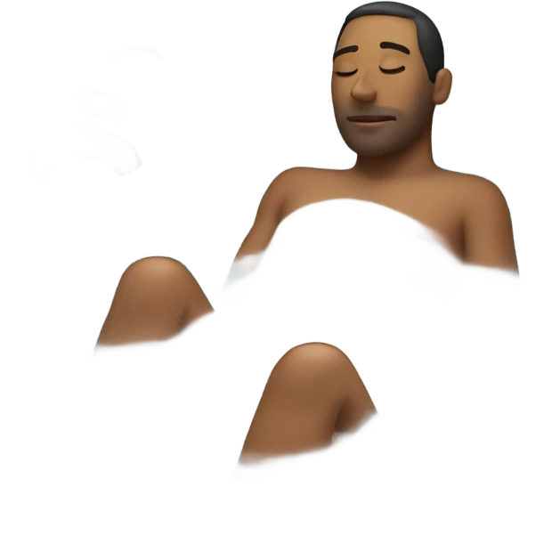Man sleeping in bathtub emoji