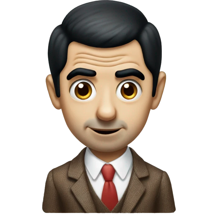 Mr Bean dark hair giving an heart emoji