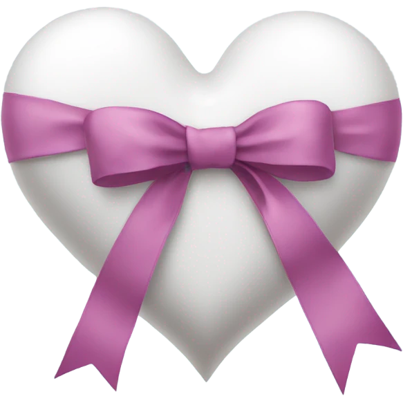 White heart with ribbon bow emoji