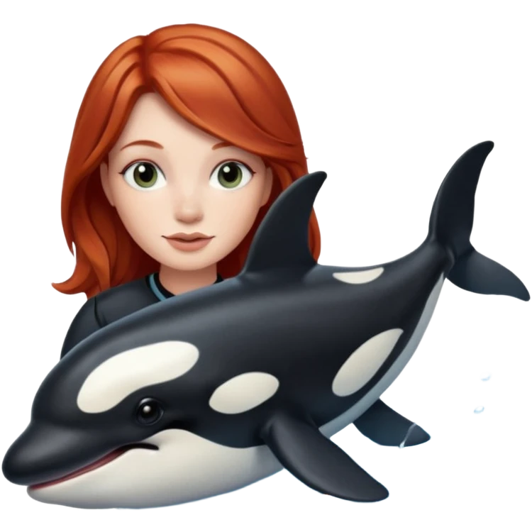 Red head holding an orca emoji