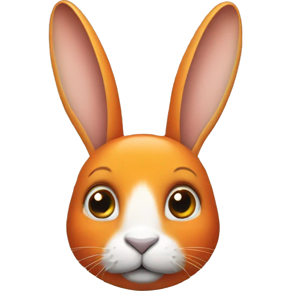 A rabbit with a tangerine on its forehead facing the front emoji