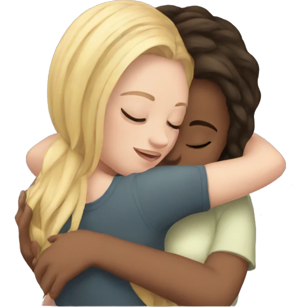 White girls cuddling emoji