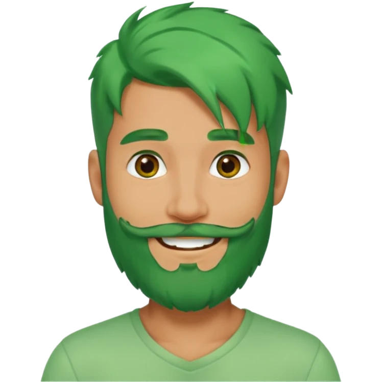 green long bonus hair and beard man emoji