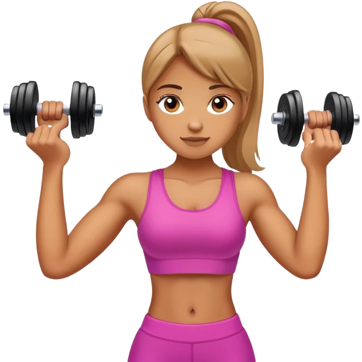 girl lifting a dumbbell emoji