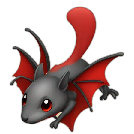 Chauves-souris avec cœur rouge emoji