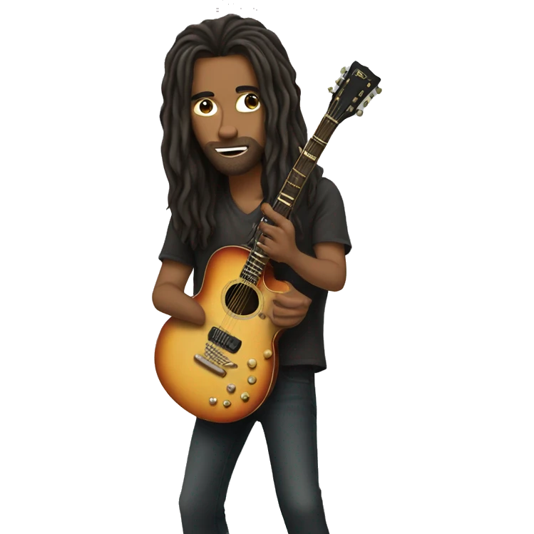 Guitaris with long hair emoji