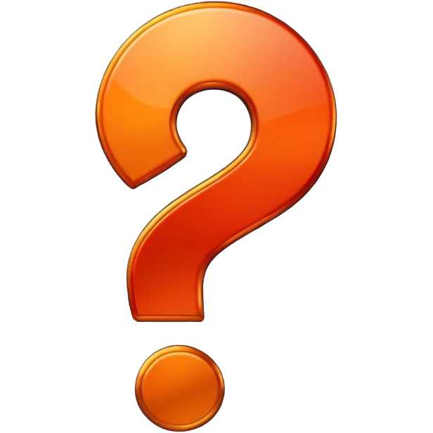 red-and-orange colored question mark emoji