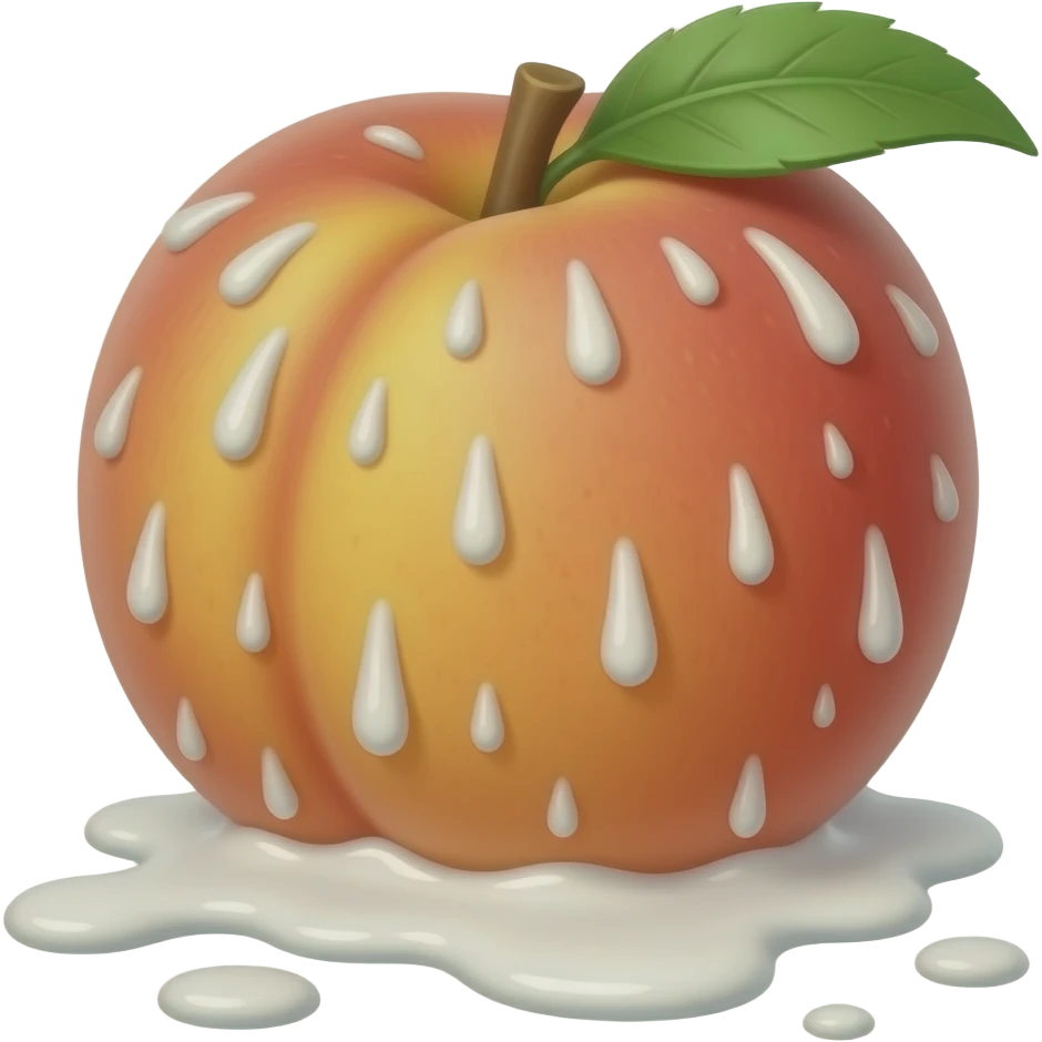 peach with white, thick cum dripping out bottom emoji