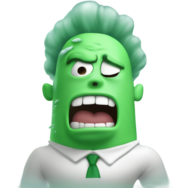 bad breath Captain underpants pointy head green smoke coming out of mouth vomit breath emoji