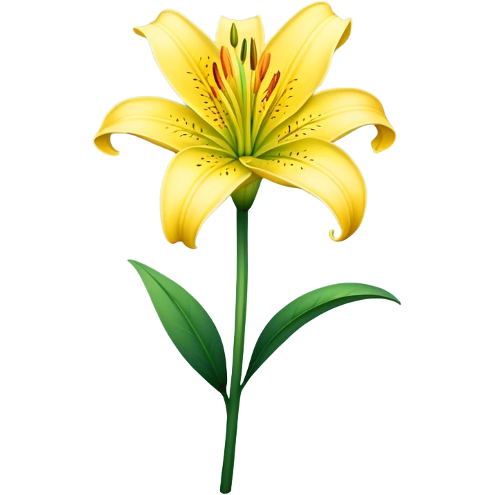 single Yellow Lily, straight stem emoji