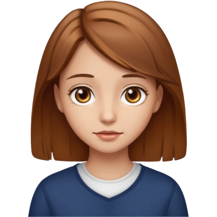  Light brown hair girl with brown eyes  emoji
