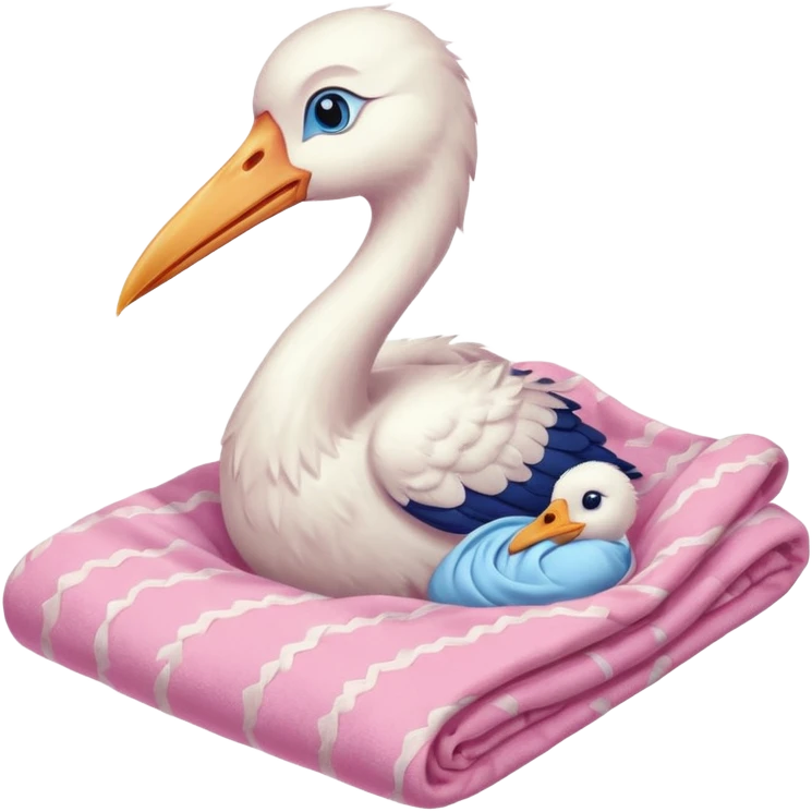 Cigueña cargando un bebé emoji