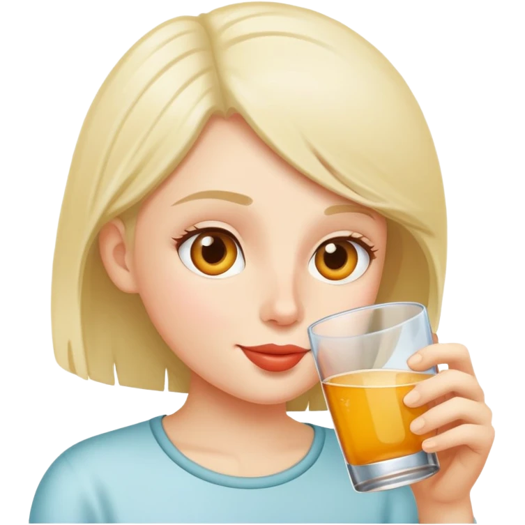 person drinking from a glass, simple and cheerful emoji