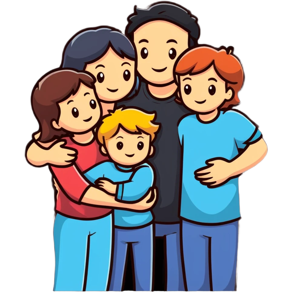 loving family group hug emoji