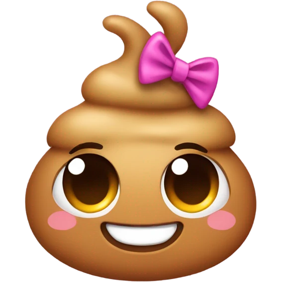 A poop emoji with a bow emoji