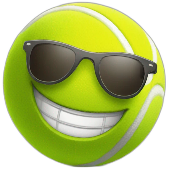 tennis ball in sunglasses smiling emoji