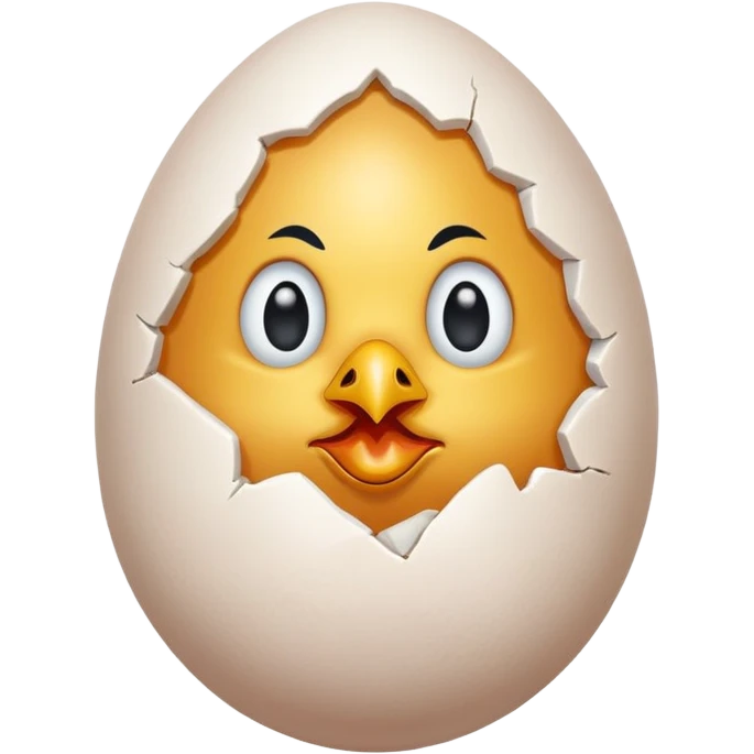 chiken egg with face and feet emoji