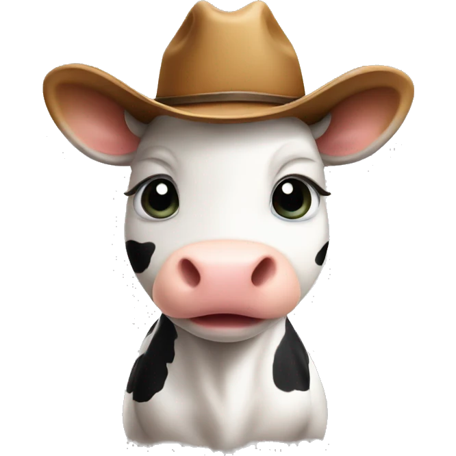 Little cute cow with cowboy hat  emoji