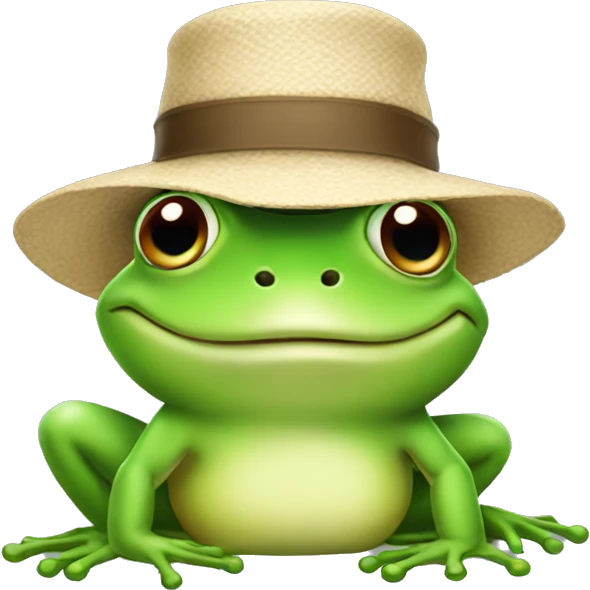 Frog wearing a hat emoji