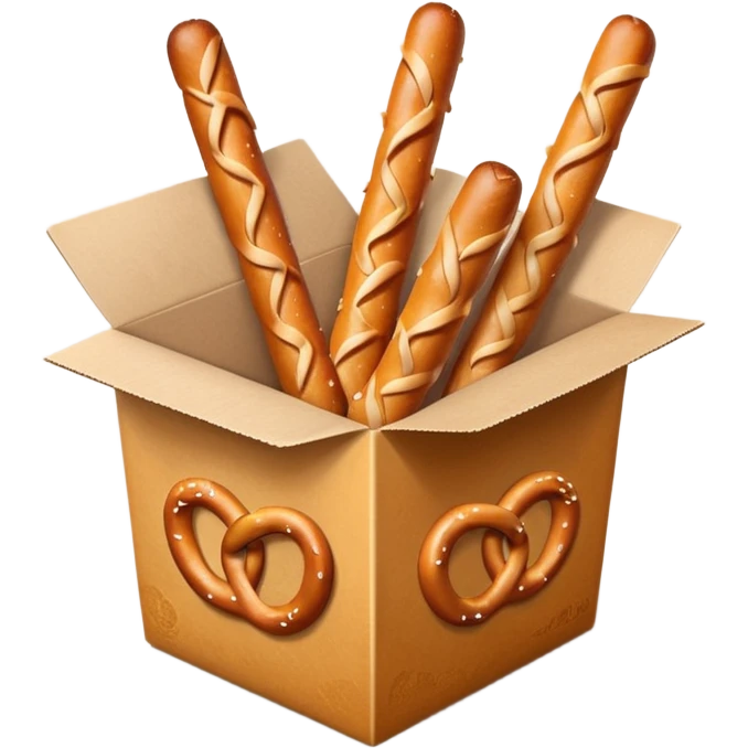 Pretzel sticks on food paper box emoji