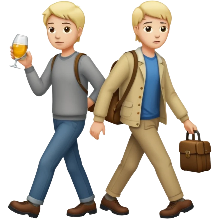 Someone helping otherone drunk friend walk home emoji