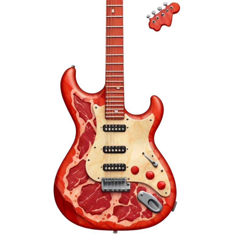 An electric guitar entirely made of meat! emoji