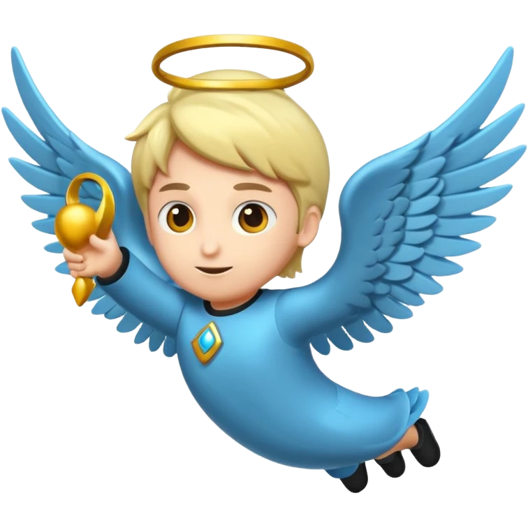 Persona Calva con alas volando emoji