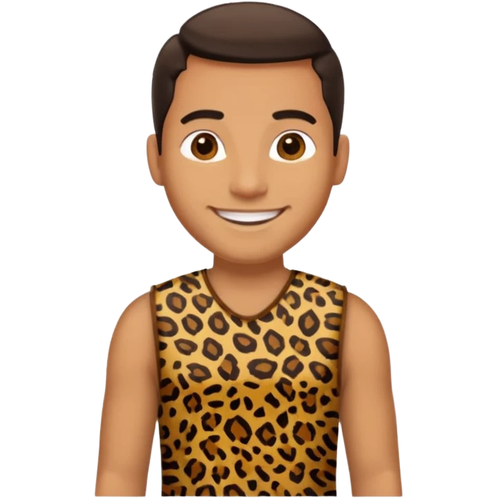 man with dress animal print \ emoji