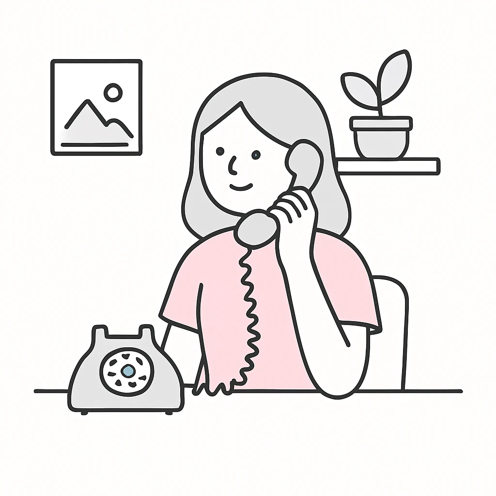 girl talking on telephone in her room emoji